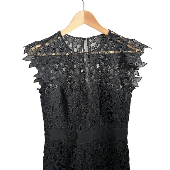 Nwt Milly Leila Floral Lace Illusion Dress Size 4 - Picture 4 of 10